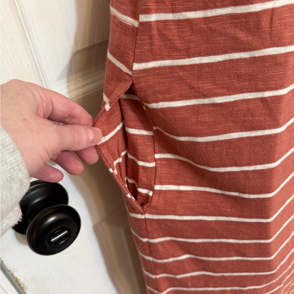 Lou & Grey Striped Maxi Dress Sleeveless V-Neck 100% Cotton Small - Picture 12 of 12